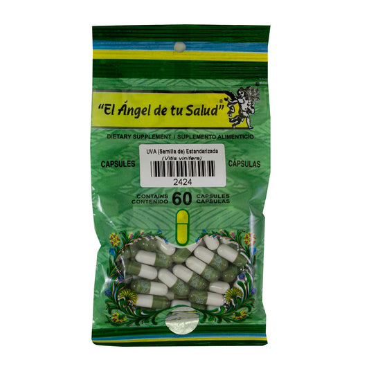 SEMILLA DE UVA Estandarizada ™ Cápsula dura bolsa verde 60