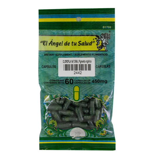 CLOROFILA NATURAL ™ Cápsula dura bolsa verde 60