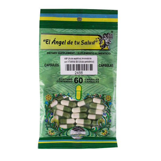 ÁCIDO ASPÁRTICO con VITAMINA B5 ™ Cápsula dura bolsa verde 60