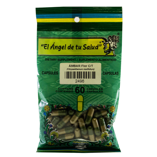 ÁMBAR flor con tallo ™ Cápsula dura bolsa verde 60