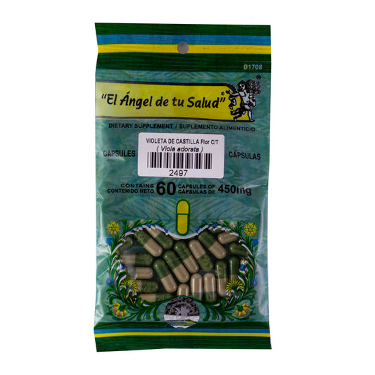 VIOLETA DE CASTILLA flor con tallo ™ Cápsula dura bolsa verde 60