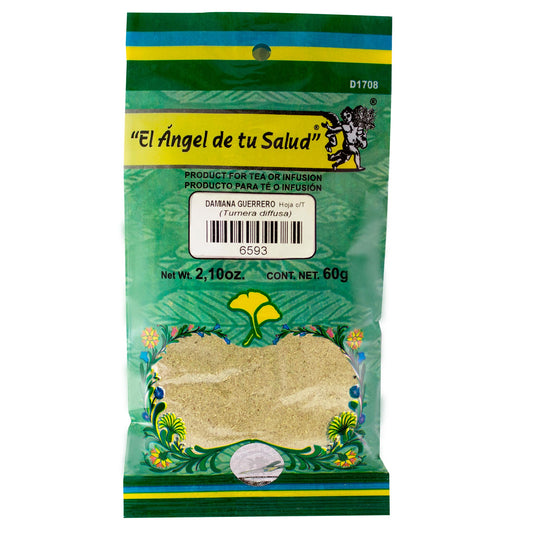 DAMIANA DE GUERRERO hojas con tallo ™ Polvo bolsa verde 60g