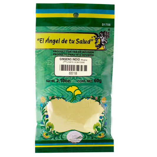 GINSENG INDIO raíz ™ Polvo bolsa verde 60g