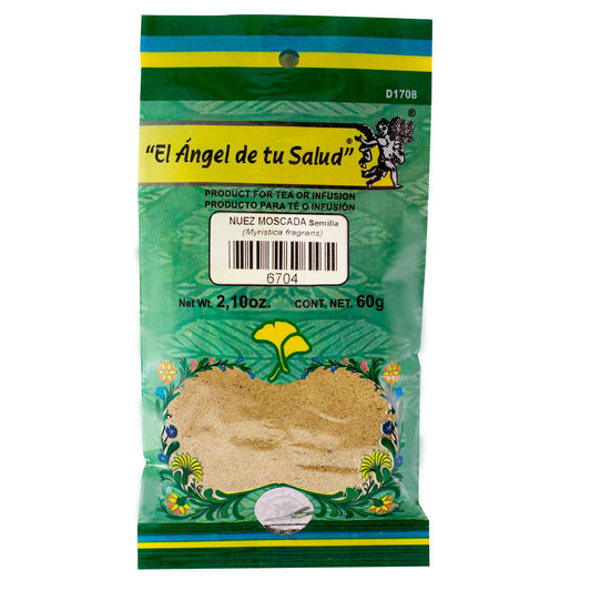NUEZ MOSCADA Semilla ™ Polvo bolsa verde 60g