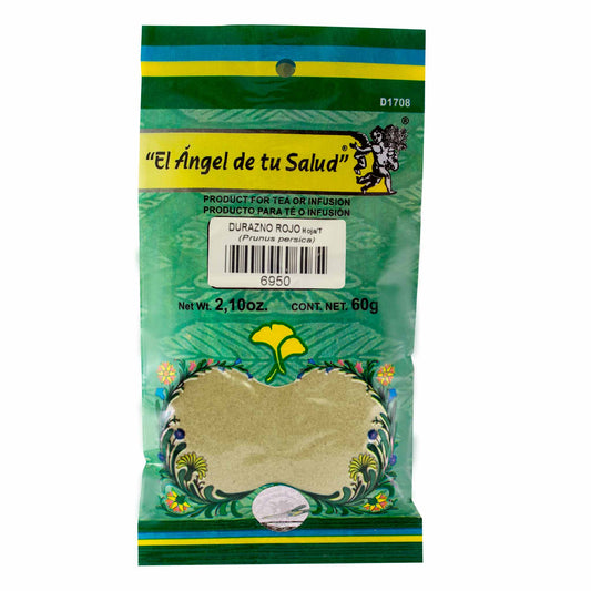 DURAZNO ROJO hojas con tallo ™ Polvo bolsa verde 60g