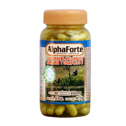 Cápsulas ALPHAFORTE ® complejo B y alfalfa frasco 90