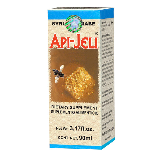 Jarabe API-JELI ® miel de abeja, propóleos de abeja y polen caja frasco 90ml