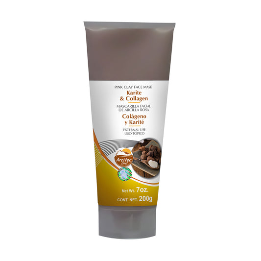 Mascarilla facial ARCITEC LINE ® arcilla rosa con colágeno y karité tubo 200g