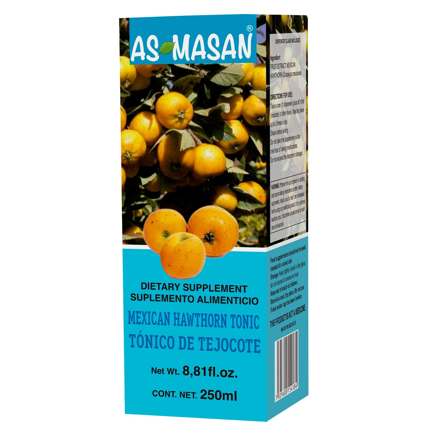 Tónico ASMASAN ® tejocote fruto caja frasco 250ml