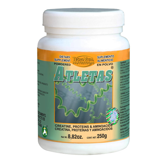 Polvo ATLETAS ® creatina, proteínas y aminoácidos frasco 250g