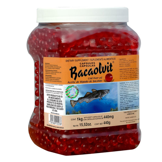 Cápsulas BACAOLVIT ® aceite de hígado de bacalao bote 1kg