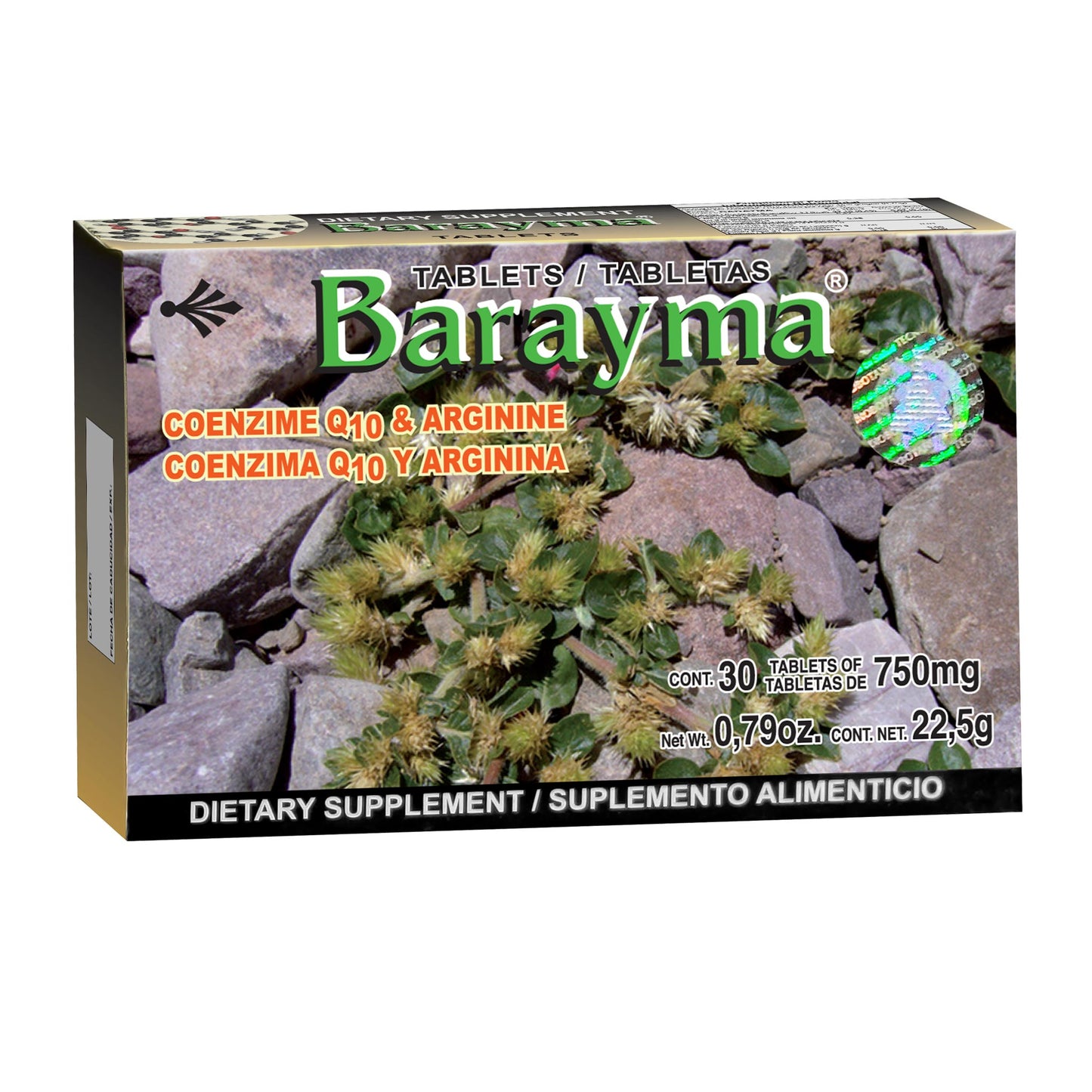 Tabletas BARAYMA ® tabletas de coenzima Q10 y arginina caja blister 30