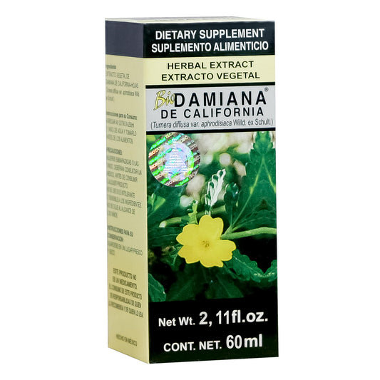Extracto vegetal BIODAMIANA ® damiana de california caja frasco gotero 60ml