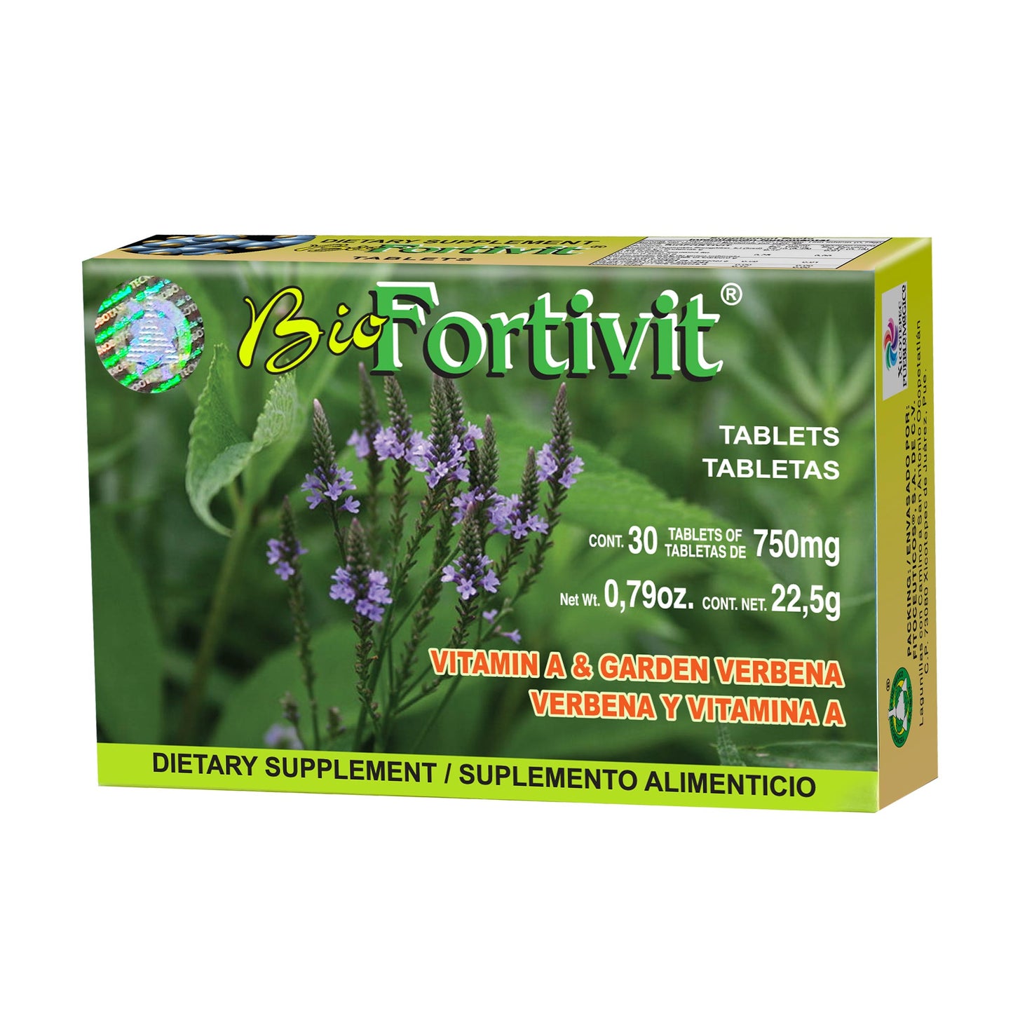 Tabletas BIOFORTIVIT ® verbena con vitamina A caja blister 30u