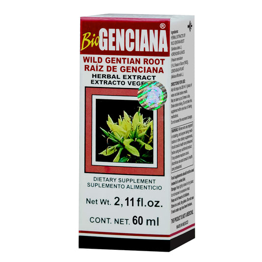 Extracto vegetal BIOGENCIANA ® raíz de genciana caja frasco gotero 60ml