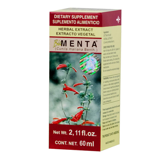 Extracto vegetal BIOMENTA ® poleo de monte caja frasco gotero 60ml