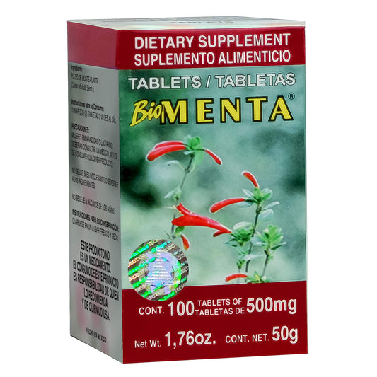 Tabletas BIOMENTA ® poleo de monte caja frasco 100