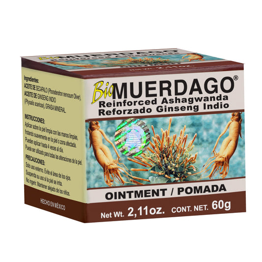 Pomada BIOMUERDAGO ® aceites de secapalo y ginseng indio tarro 60g