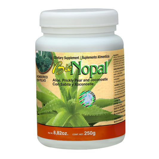 Polvo BIONOPAL ® sábila, xoostle y nopal frasco 250g