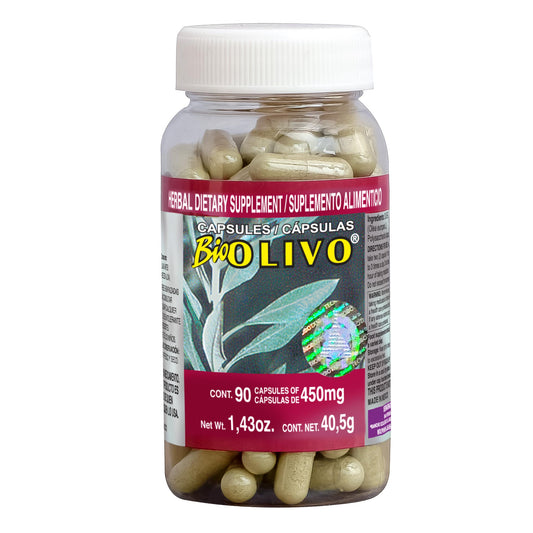 Cápsulas BIOOLIVO ® hojas de olivo frasco 90