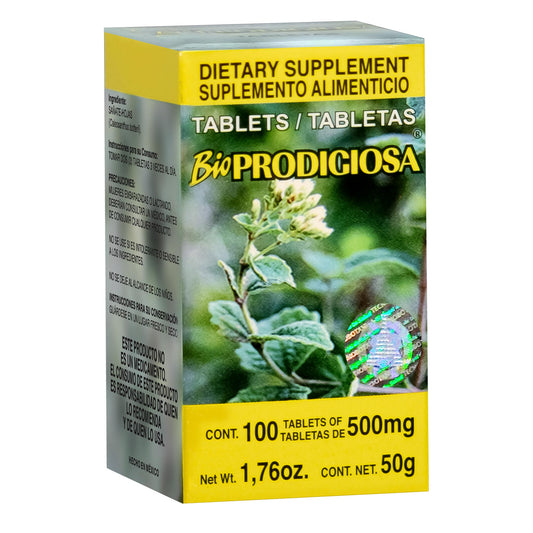 Tabletas BIOPRODIGIOSA ® hojas de sañate caja frasco 100