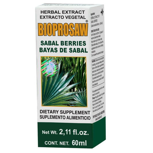 Extracto vegetal BIOPROSAW ® bayas de sabal caja frasco gotero 60ml