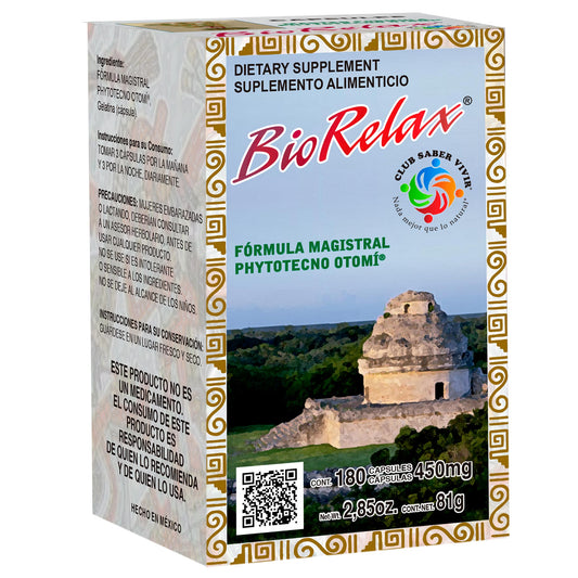 Cápsulas BIORELAX ® fórmula magistral otomí caja frasco 180