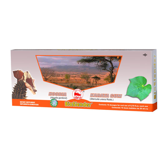 Ampolletas ingeribles BIOSLENDER ® hoodia y karaya gum 10 frascos de 20ml