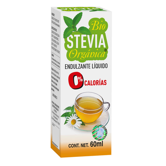 Endulzante líquido BIO STEVIA ORGÁNICA ® extracto de hojas de stevia frasco gotero 60ml