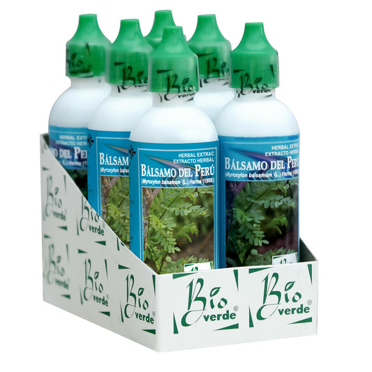 Extracto vegetal BIOVERDE ® semilla de bálsamo del perú 6 frascos goteros de 60ml