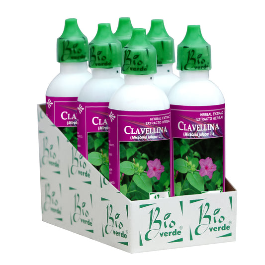 Extracto vegetal BIOVERDE ® hojas de clavellina 6 frascos goteros de 60ml