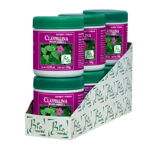 Pomada BIOVERDE ® hojas de clavellina 6 tarros de 120g