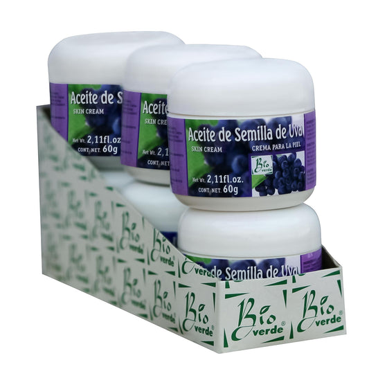 Pomada BIOVERDE ® aceite de semilla de uva 6 tarros de 120g