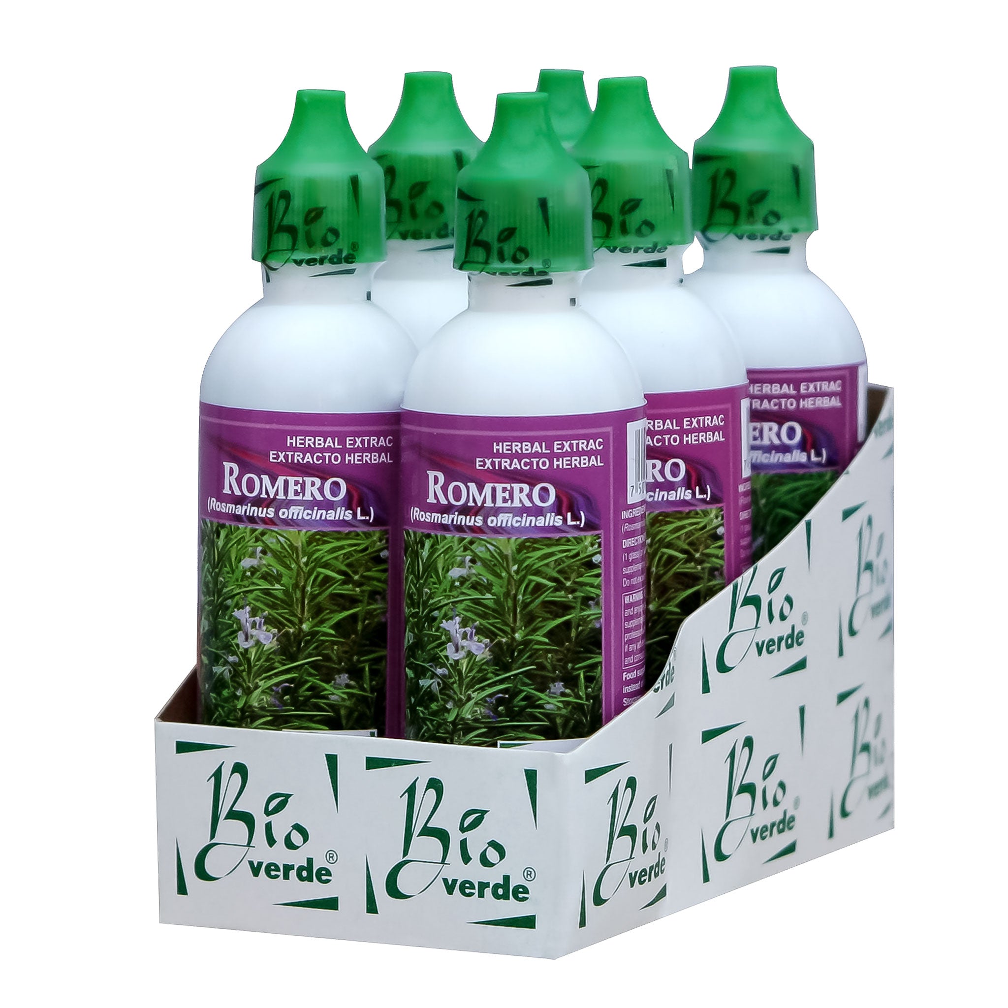 Extracto vegetal BIOVERDE ® hojas de romero 6 frascos goteros de 60ml ...