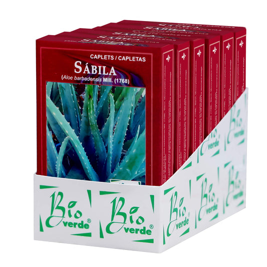 Capletas BIOVERDE ® sábila pencas 6 cajas con 60