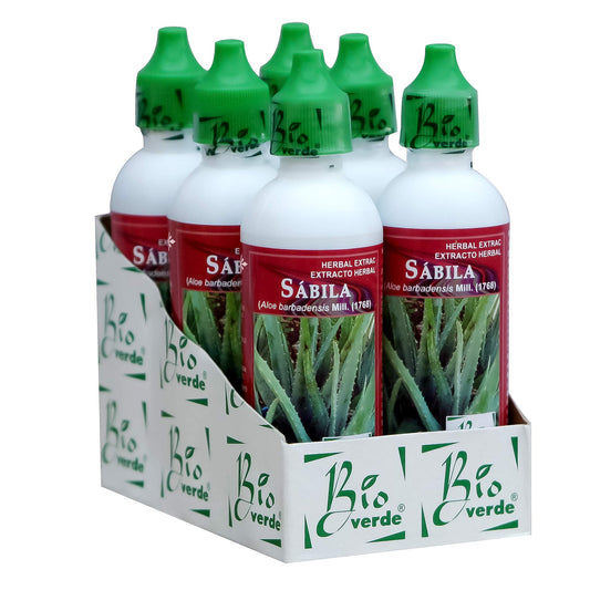 Extracto vegetal BIOVERDE ® sábila 6 frascos goteros de 60ml