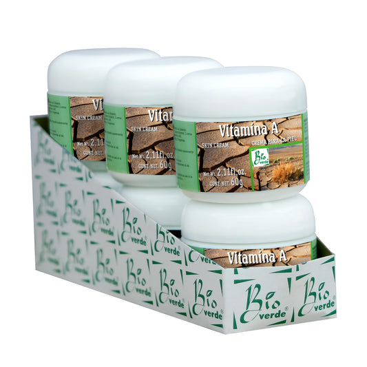 Crema facial BIOVERDE ® vitamina A 6 tarros de 60g