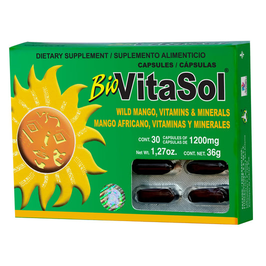 Cápsulas BIOVITALSOL ® mango africano, vitaminas y minerales caja blister 30
