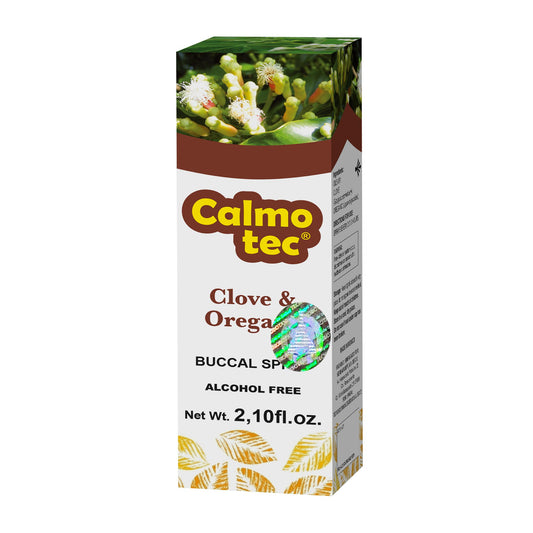 Spray bucal CALMOTEC ® clavo con orégano caja frasco aspersor 60ml