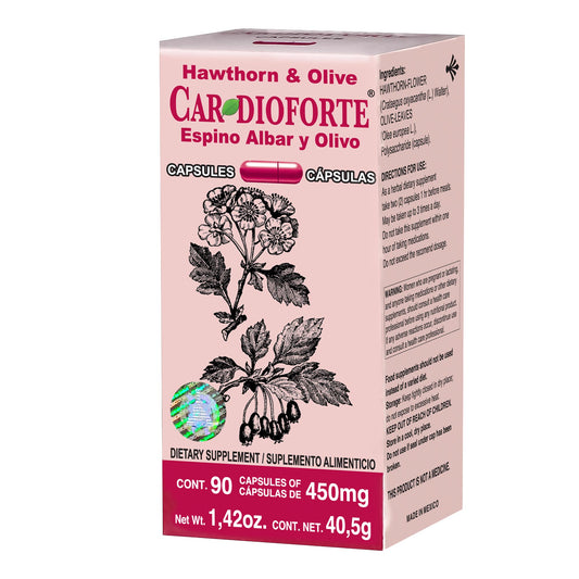 Cápsulas CARDIOFORTE ® espino albar y olivo caja frasco 90