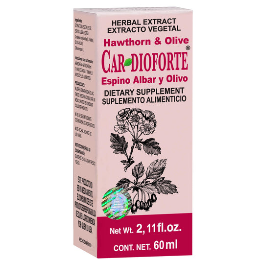 Extracto vegetal CARDIOFORTE ® espino albar y olivo caja frasco gotero 60ml