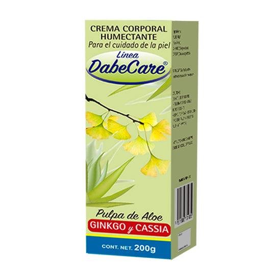 Crema corporal DABECARE ® aloe vera, ginkgo biloba y cassia tarro 200g