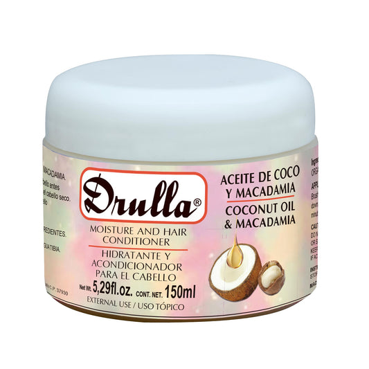 Acondicionador hidratante DRULLA ® aceite de coco y macadamia frasco 150ml