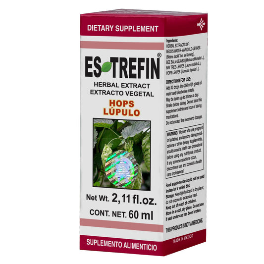 Extracto vegetal ESTREFIN ® lúpulo caja frasco gotero 60ml
