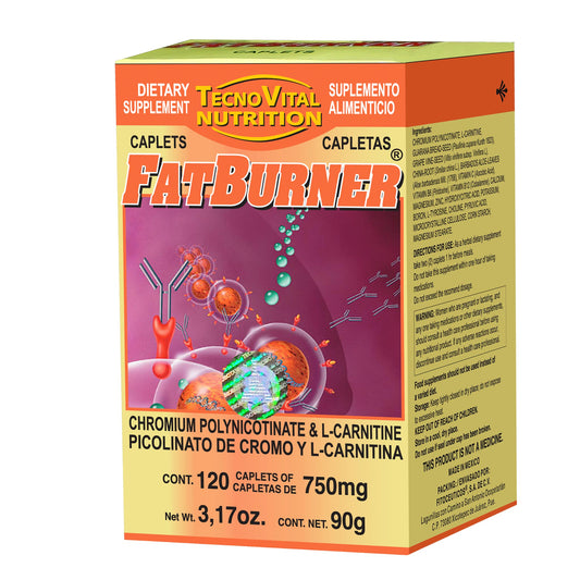 Capletas FATBURNER ® picolinato de cromo y l-carnitina caja frasco  120
