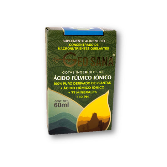 Gotas orales GEOSANA ® ácido fúlvico iónico caja frasco gotero 60ml
