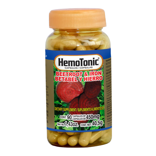 Cápsulas HEMOTONIC ® betabel con hierro frasco 90