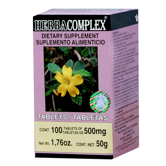 Tabletas HERBACOMPLEX ® damiana compuesta caja frasco 100