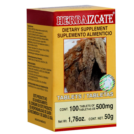 Tabletas HERBAIZCATE ® izcate compuesto caja frasco 100