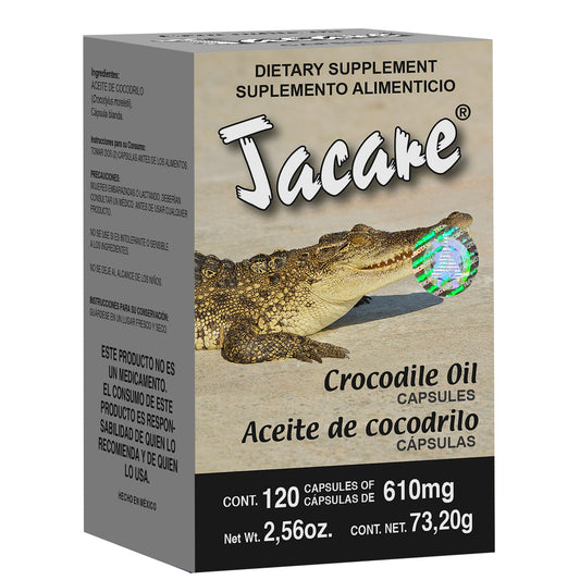 Cápsulas JACARE ® aceite de cocodrilo caja frasco 120